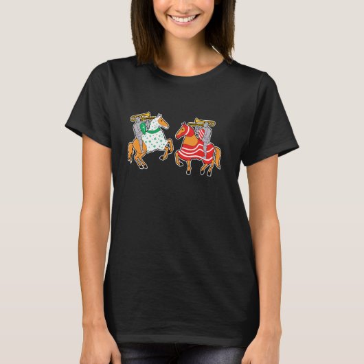 Paard Grappige Ridder Middeleeuwse Steekspel Ren F T-shirt (Voorkant)