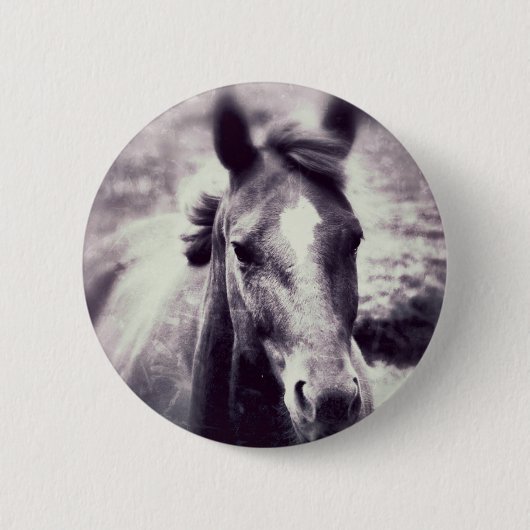 Paard Grunge Ronde Button 5,7 Cm (Voorkant)