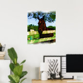 Paard Hallo Aquarel Poster (Thuiskantoor)