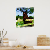 Paard Hallo Aquarel Poster (Keuken)