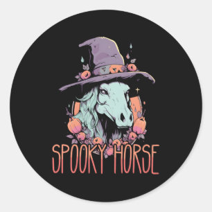 Paard Halloween Paardrijden Trick or treat Ronde Sticker