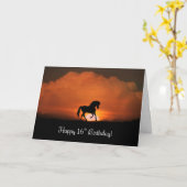 paard Happy 15th Birthday Kaart (Gele Bloem)