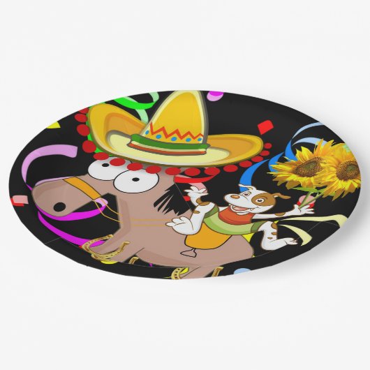 Paard Happy Birthday Paper Borden Papieren Bordje (Gekanteld)