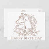 Paard Happy Birthday Pony Paarden Briefkaart (Voorkant / Achterkant)