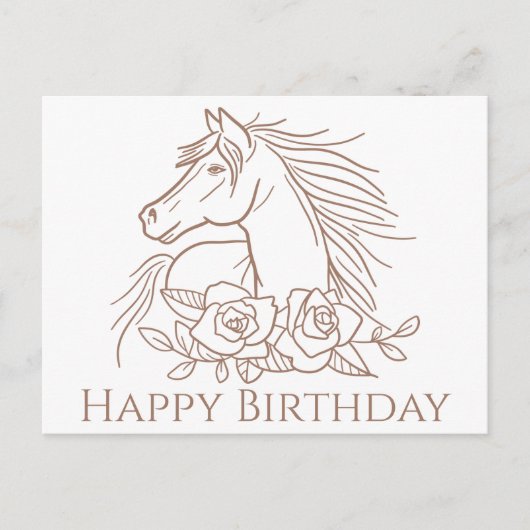 Paard Happy Birthday Pony Paarden Briefkaart (Voorkant)