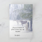 Paard hardlopen in Sneeuw Gevouwen Vakantie Kaart (Binnen)