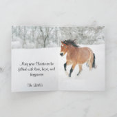 Paard hardlopen in Sneeuw Gevouwen Vakantie Kaart (Binnen)