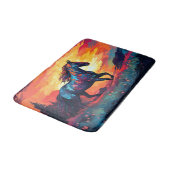 Paard hardlopen op veld Abstracte kunst paardenlie Badmat (Gekanteld)