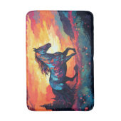 Paard hardlopen op veld Abstracte kunst paardenlie Badmat (Voorkant Verticaal)