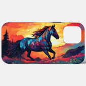 Paard hardlopen op veld Abstracte kunst paardenlie Case-Mate iPhone Case (Achterkant (horizontaal))
