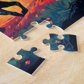Paard hardlopen op veld Abstracte kunst paardenlie Legpuzzel (Zijkant)