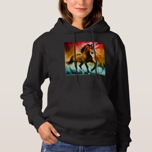 Paard hardlopend hoodie (Voorkant)