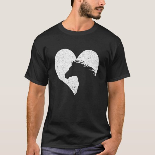 Paard Hart Grafisch Ontwerp T-shirt (Voorkant)