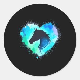 Paard Hart Paard Meisje Paardrijden Paard Paardrij Ronde Sticker