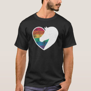 Paard Hart Vintage Regenboog – Schattig Paard Lief T-shirt