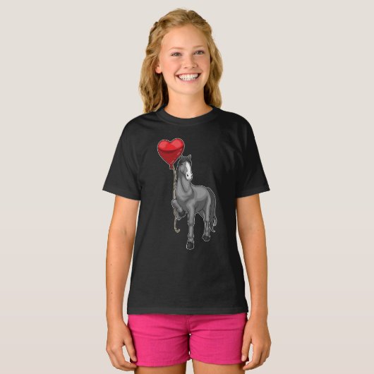 Paard hartballon t-shirt (Voorkant volledig)
