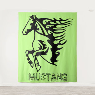 Paard Hengst Stal Stevig Gebouwd Greep Lime Wandkleed