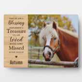 Paard Herdenkings- Equestrië Geschenk Fotoplaat (voorkant)