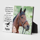Paard-herdenkings- gepersonaliseerd equestrisch aa fotoplaat (Zijkant)