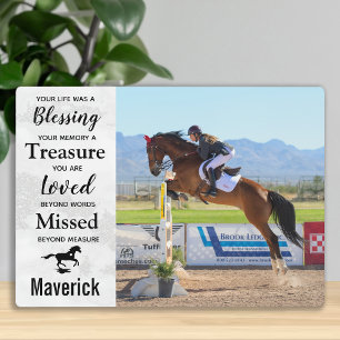 Paard Herdenkings Geschenk Huisdier Medeleven Cita Fotoplaat
