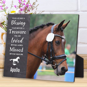 Paard Herdenkings-Quote over Verlies van Huisdier  Fotoplaat