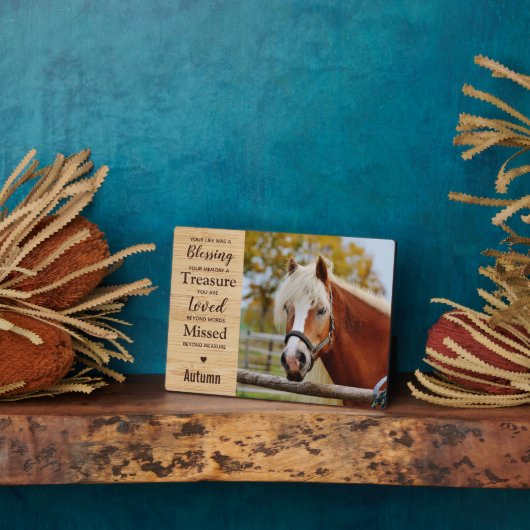 Paard Herdenkings- Ruiters Geschenk Fotoplaat (Zijkant)