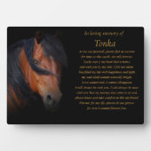 Paard Herdenkings Tribut Gedicht Aangepaste Naam Fotoplaat (voorkant)