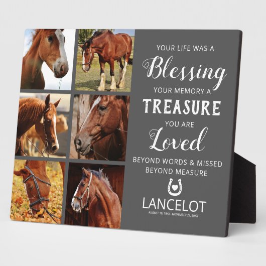 Paard Herdenkingsfoto Collage Fotoplaat (Zijkant)