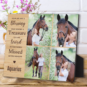 Paard Herdenkingsfoto Collage Fotoplaat