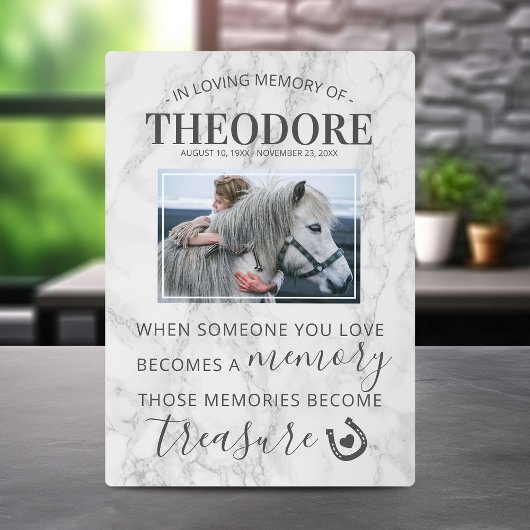 Paard Herdenkingsgeschenk - Equine Foto Fotoplaat