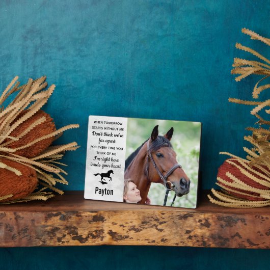 Paard Herdenkingsmonument Persoonlijk Equestrisch  Fotoplaat (Zijkant)