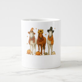 Paard Herfst | Westers Paard met Herfstbladeren |  Grote Koffiekop