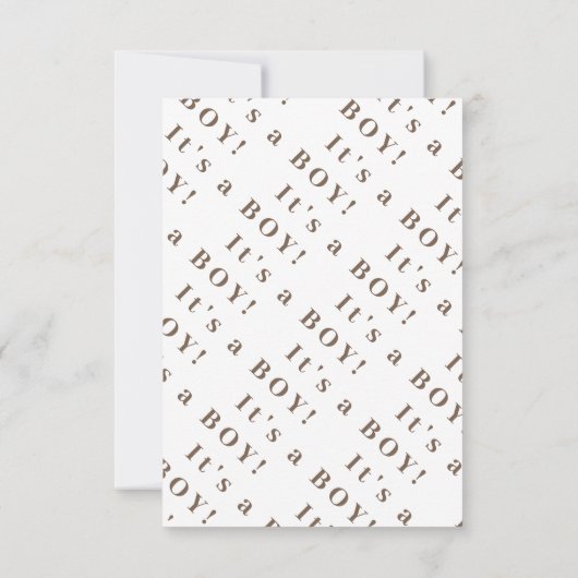 Paard Het is een Boy Baby shower Bericht Dank je I Bedankkaart (Achterkant)