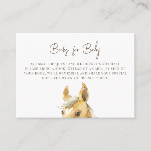 Paard Het is een Boy Books voor Baby White Informatiekaartje (Voorkant)