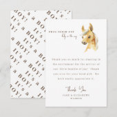 Paard Het is een Jongen Baby Shower Bericht Bedank Bedankkaart (Voorkant / Achterkant)
