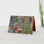 Paard Hoefijzer kerstboom Cadeaus Kaart (Voorkant)