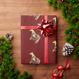 Paard, hoefijzer zadel cadeaupapier