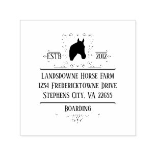 Paard hoofd silhouet rollen retouradres   zelfinktende stempel