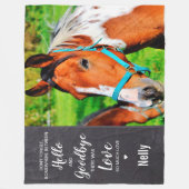 Paard Huisdier Memorial Keepsake Paard Foto Fleece Deken (Voorkant)