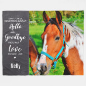 Paard Huisdier Memorial Keepsake Paard Foto Fleece Deken (Voorkant (Horizontaal))