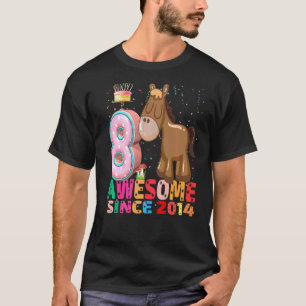 Paard Ik ben 8 Jaar Oud Meisjes Verjaardag Paard F T-shirt