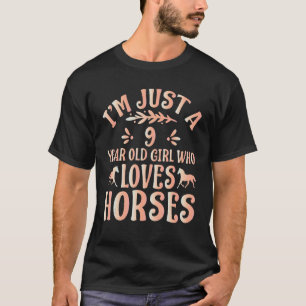Paard ik ben maar een 9-jarig meisje dat van Paard T-shirt