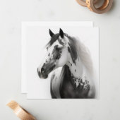 Paard illustratie notitiekaartje (Voorkant / Achterkant in situ)