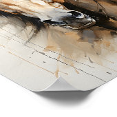 Paard Illustratie Waterverf Dierenkunst Poster (Hoek)