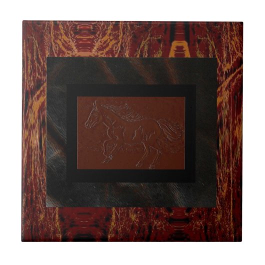 Paard Impronte/Faux Textuurtegel Tegeltje (Voorkant)