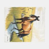 Paard in aardse tinten fleece deken (Voorkant (Horizontaal))