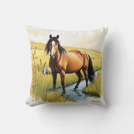 Paard in aardse tinten kussen