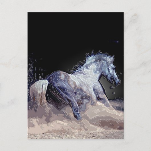 Paard in actie briefkaart (Voorkant)