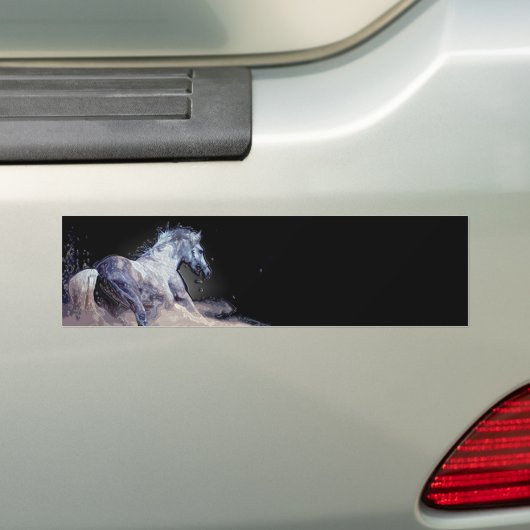 Paard in actie bumpersticker (Op auto)