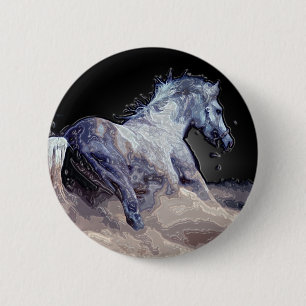 Paard in actie ronde button 5,7 cm